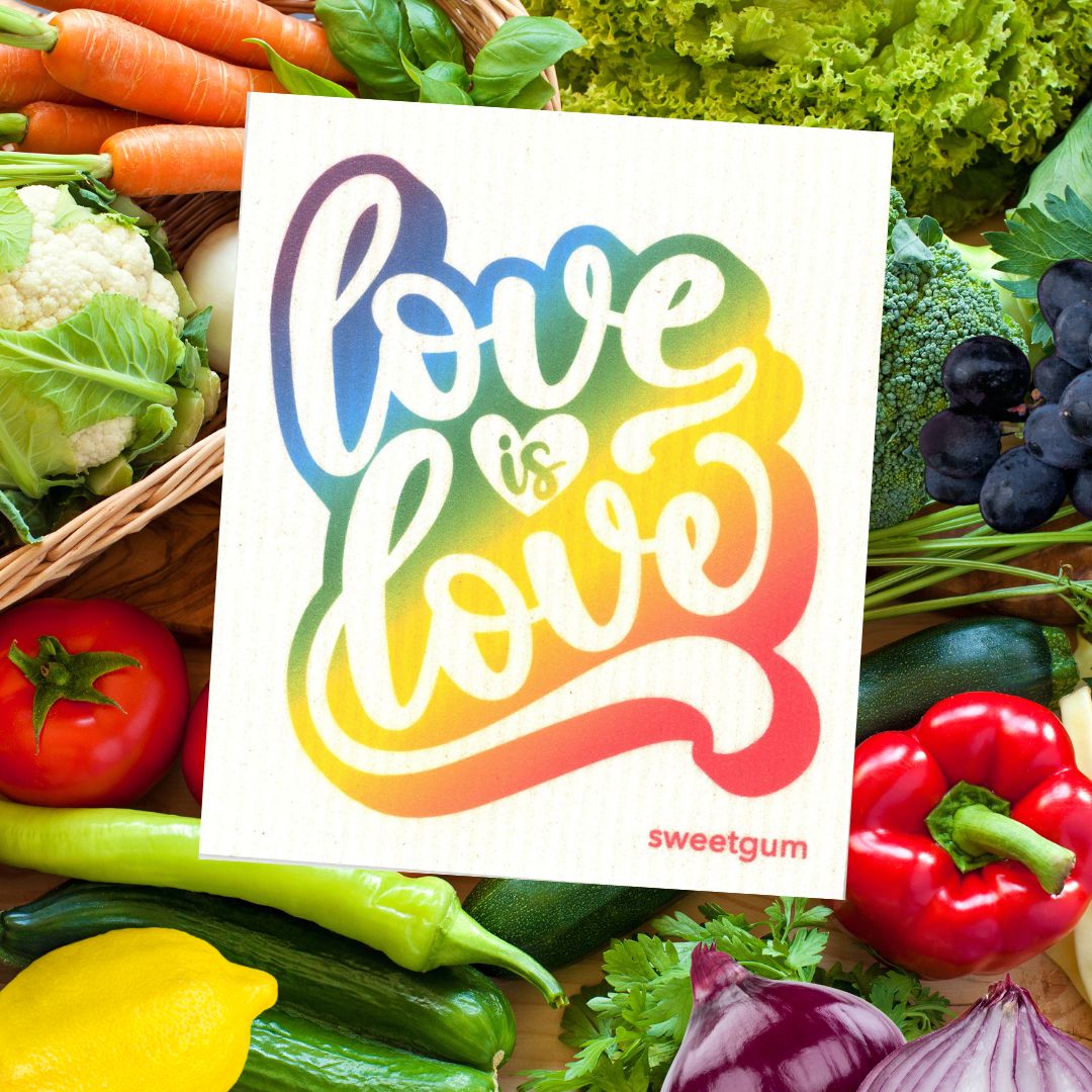 Love is Love | Pride Swedish Dishcloth (rainbow colors)