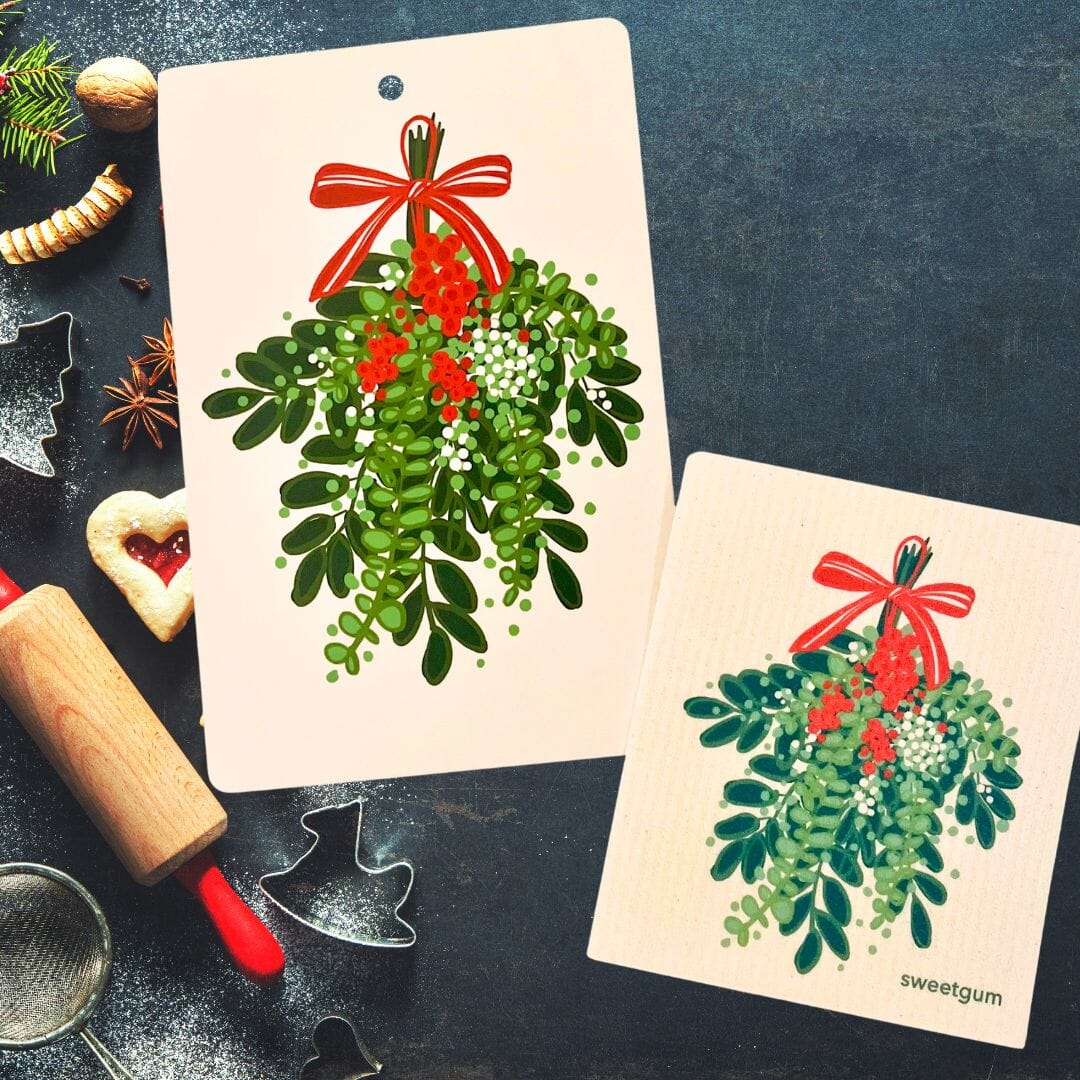 Christmas Greens Swag Cutting Board & FREE Swedish dishcloth (BF DEAL!) Cutting Board sweetgum textiles company, LLC 