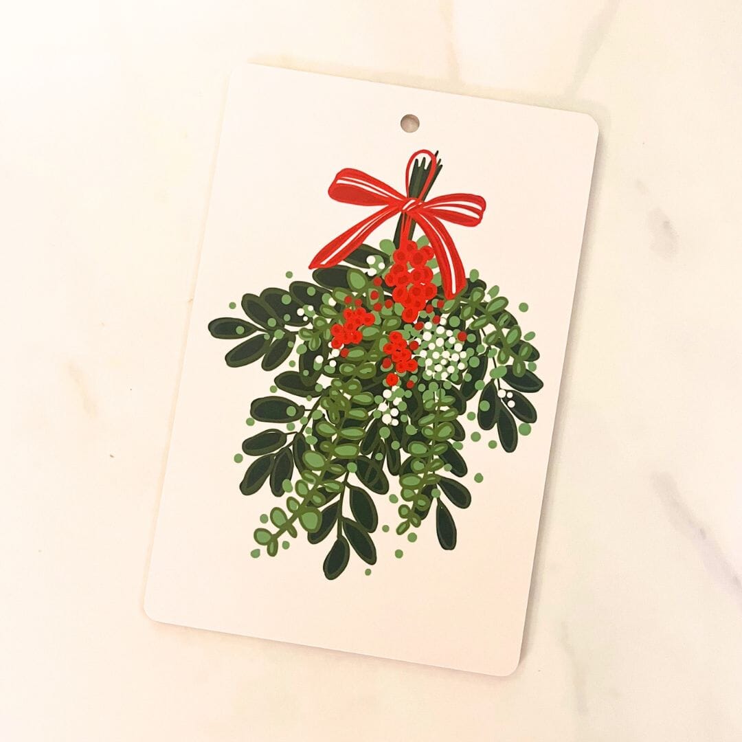 Christmas Greens Swag Cutting Board | FSC Certified birch Cutting Board sweetgum textiles company, LLC 