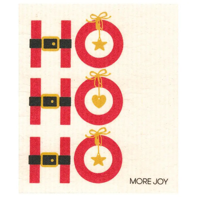 HO HO HO Swedish Dishcloth | Christmas (Santa's coming!) Swedish Dishcloths sweetgum textiles company, LLC 