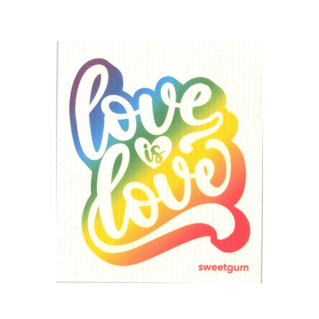 Love is Love | Pride Swedish Dishcloth (rainbow colors) Swedish Dishcloths SWEETGUM TEXTILES CO., LLC 