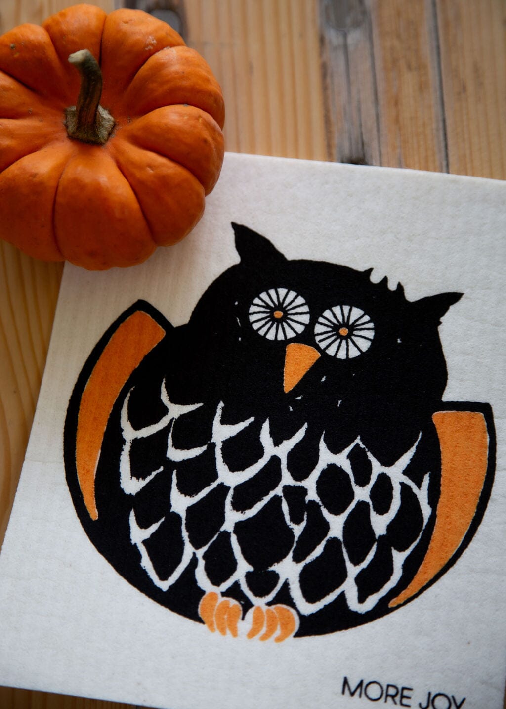 Owl Swedish Dishcloth | Orange &amp; Black (Halloween) Swedish Dishcloths SWEETGUM TEXTILES CO., LLC 