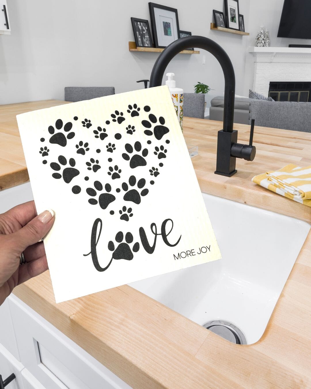 Paw Print Heart Swedish Dishcloth | Dog Lovers Swedish Dishcloths SWEETGUM TEXTILES CO., LLC 