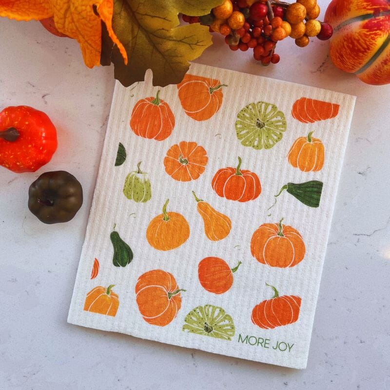 Pumpkins &amp; Gourds Swedish Dishcloth | Orange &amp; Green Swedish Dishcloths SWEETGUM TEXTILES CO., LLC 