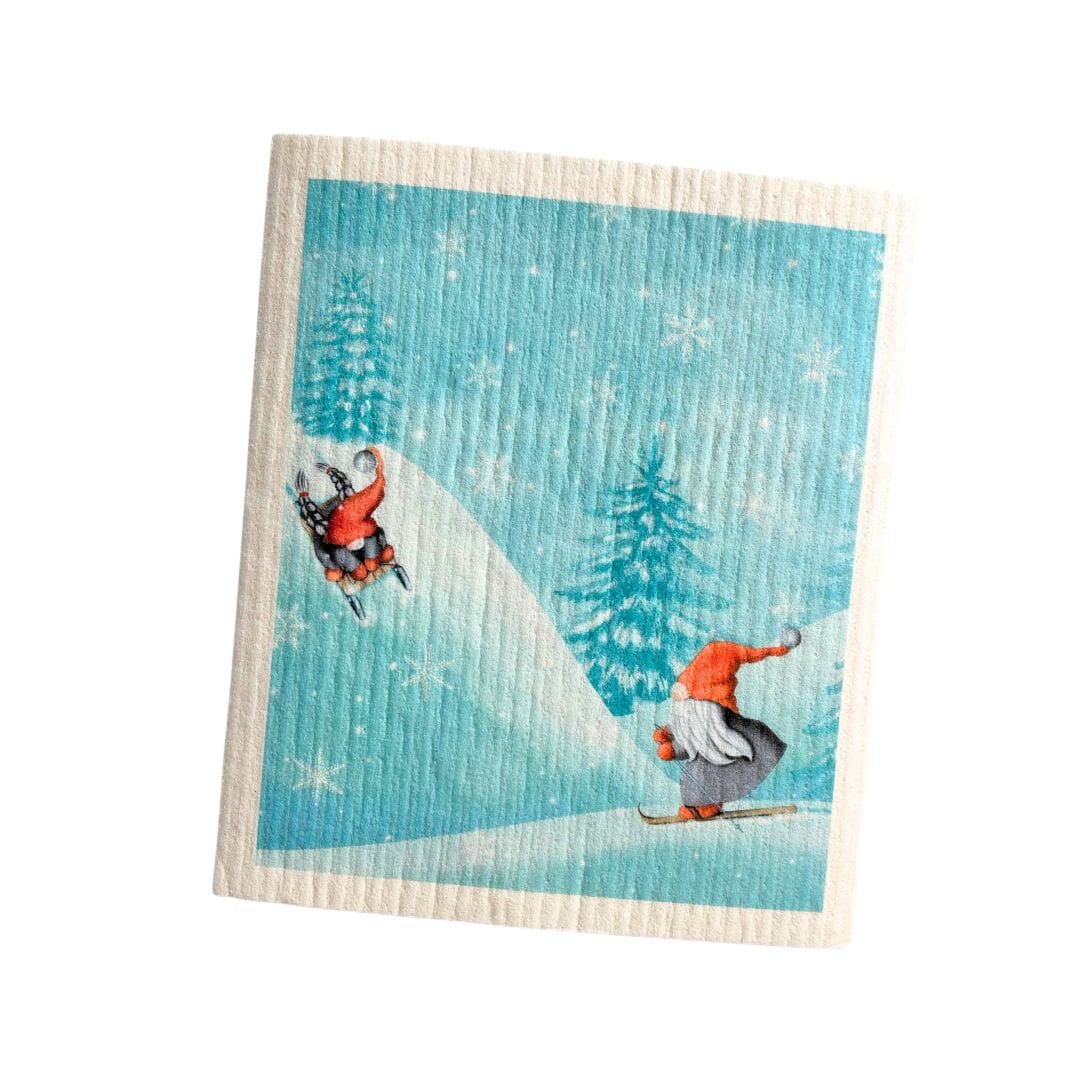 Winter Gnomes Swedish dishcloth | Blue Swedish Dishcloths sweetgum textiles company, LLC 