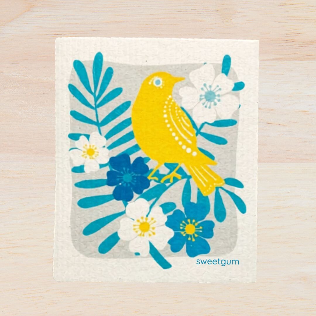 Yellow Bird Swedish Dishcloth | Yellow | Sweetgum Home Swedish Dishcloths sweetgum textiles company, LLC 