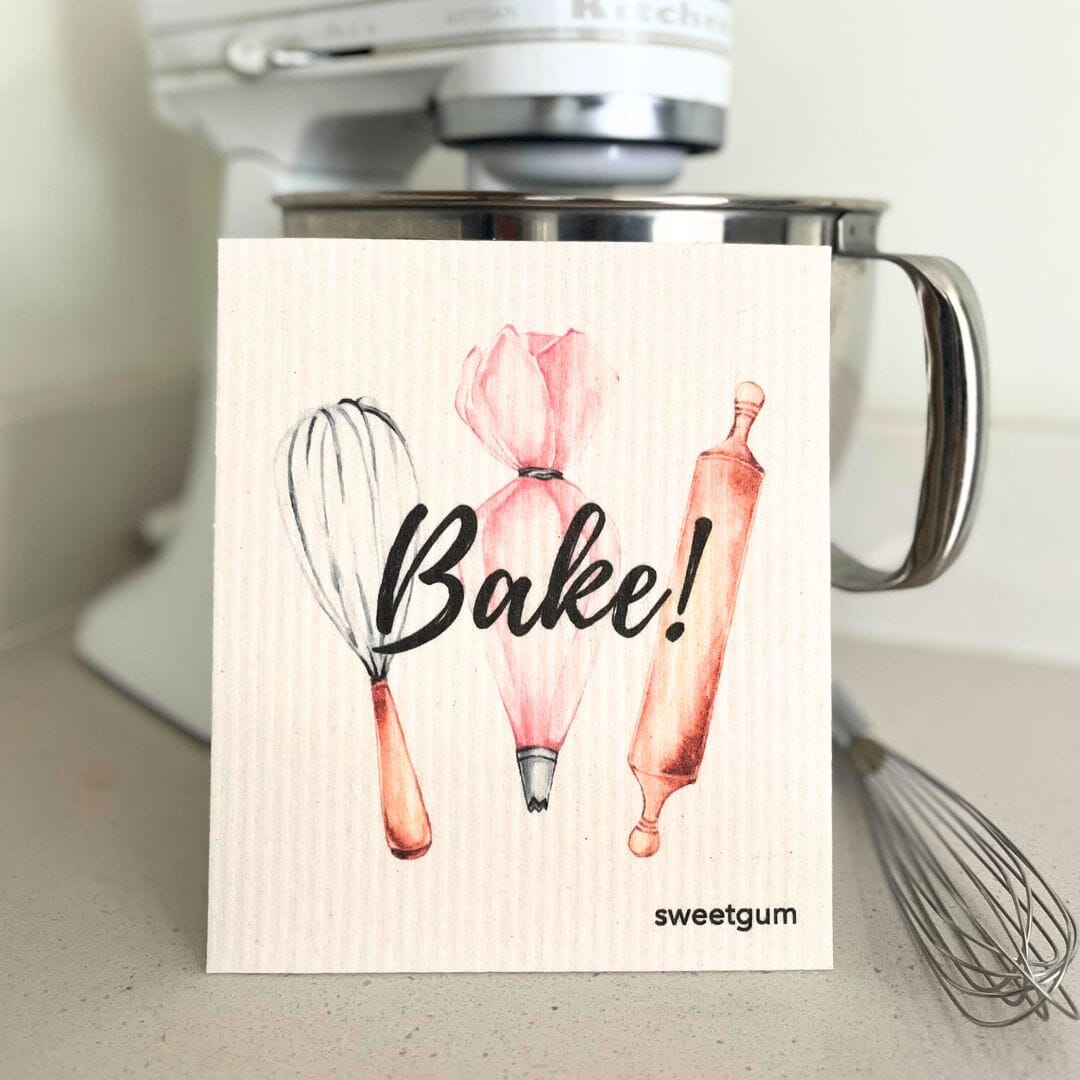 Bake! Swedish Dishcloth  Whisk, Pastry Bag, Rolling Pin (baking tools -  sweetgum home, LLC