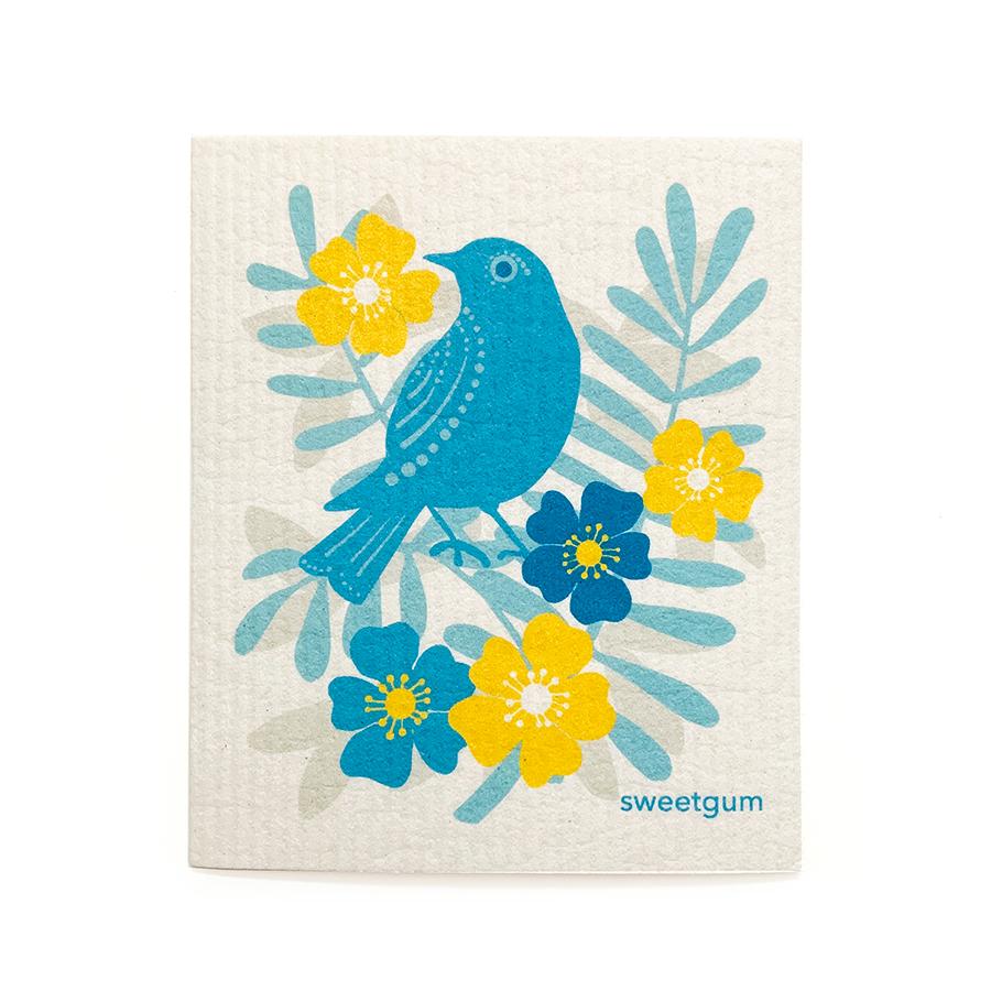 Blue Bird Swedish Dishcloth | Blue | Sweetgum Home Swedish Dishcloths sweetgum textiles company, LLC 