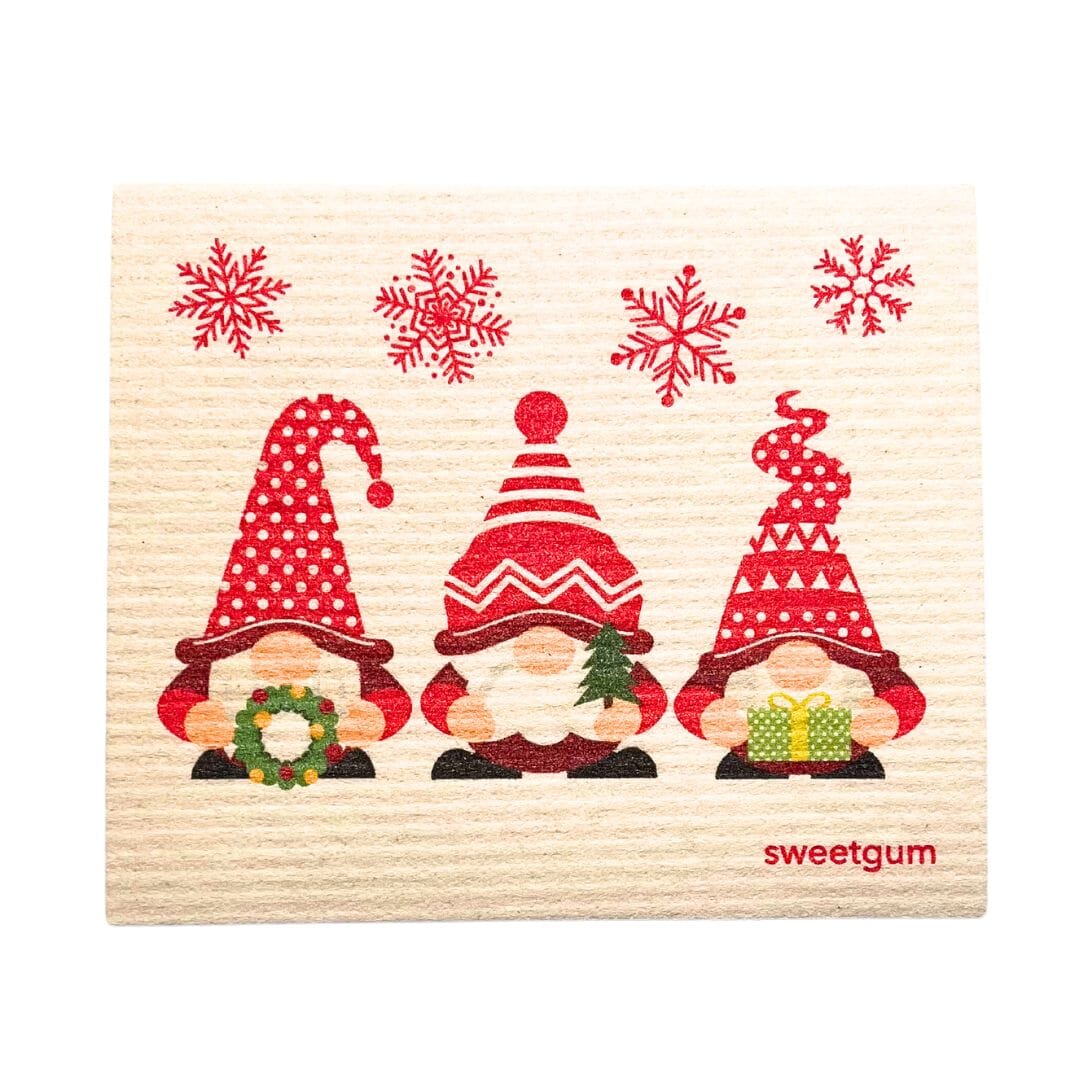 Christmas Gnomes Swedish Dishcloth Swedish Dishcloths SWEETGUM TEXTILES CO., LLC 
