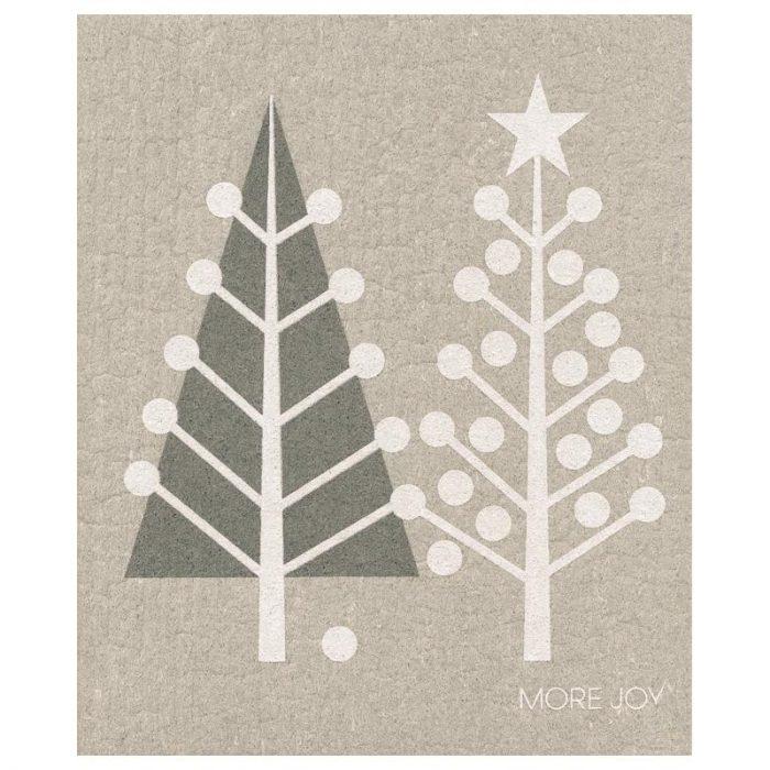 Christmas Trees Forest of Pearls Swedish Dishcloth | Gray Swedish Dishcloths SWEETGUM TEXTILES CO., LLC 