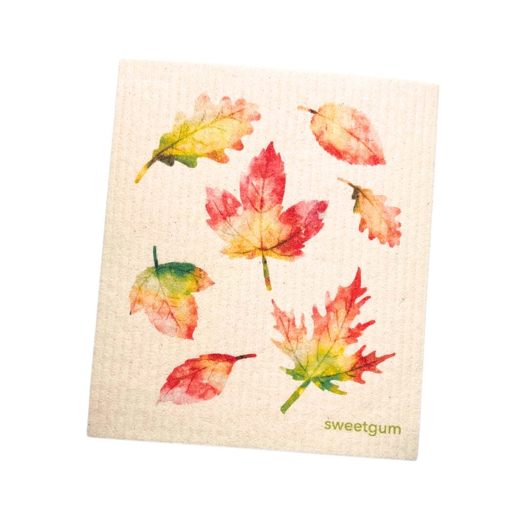 Fall Leaves Swedish Dishcloth | multicolor Swedish Dishcloths SWEETGUM TEXTILES CO., LLC 