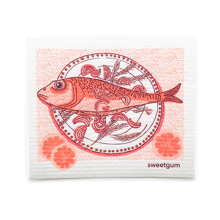 Fish Dinner Swedish Dishcloth Swedish Dishcloths sweetgum textiles company, LLC 
