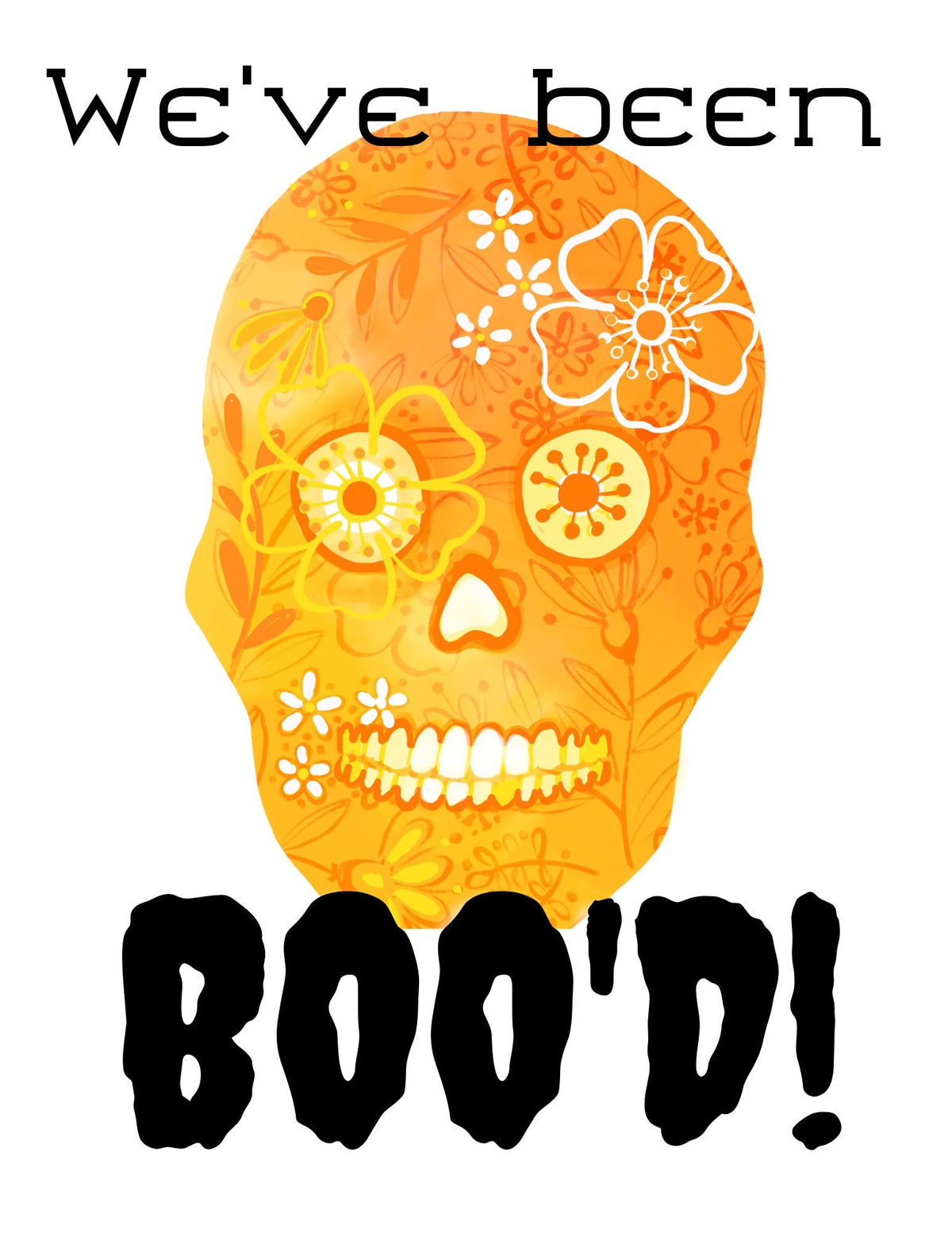 Halloween Skull &quot;Boo!&quot; Digital Download Recipe sweetgum textiles company, LLC 