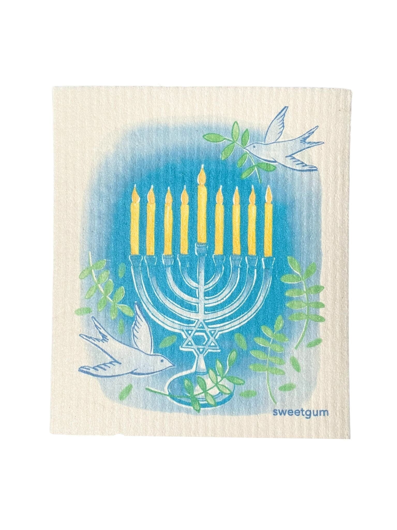 Happy Hanukkah Swedish Dishcloth Swedish Dishcloths sweetgum textiles company, LLC 