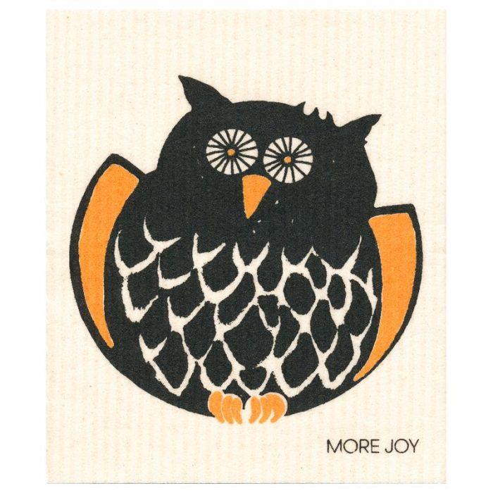 Owl Swedish Dishcloth | Orange & Black Swedish Dishcloths SWEETGUM TEXTILES CO., LLC 