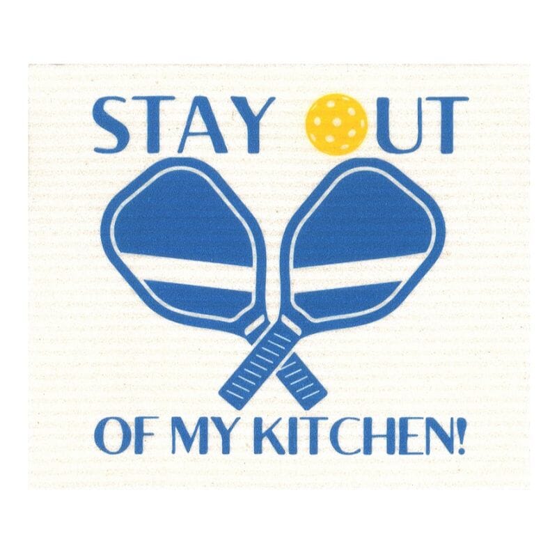 Pickleball - Stay out of my Kitchen! Swedish dishcloth | Blue &amp; Yellow Swedish Dishcloths SWEETGUM TEXTILES CO., LLC 