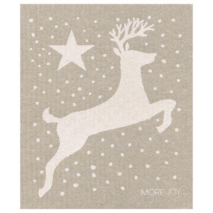 Reindeer with Snowflakes Swedish Dishcloth | Gray Swedish Dishcloths SWEETGUM TEXTILES CO., LLC 